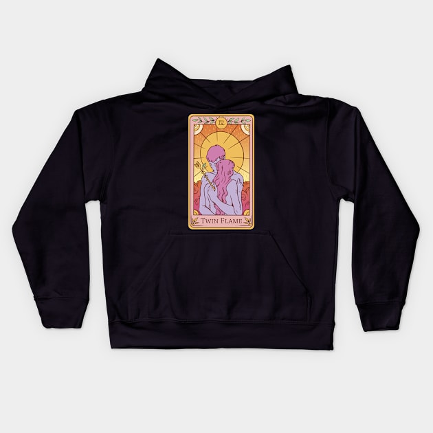 Twin Flame Love Tarot Card Kids Hoodie by TeeTrendz